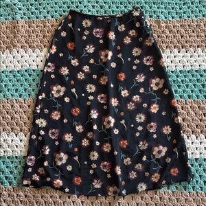 The Limited Black Fall Color Floral Midi Ankle Skirt Woman’s Sz Small